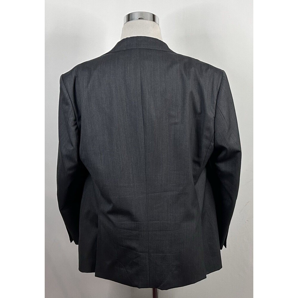 Bespoke 44R Sport Coat Vitale Barberis Canonico Wool Gray Herringbone Two Button - Picture 6 of 9